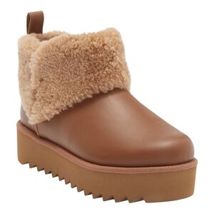 UGG Brown Newest Shearling Leather Platform Boots Comfy